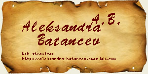 Aleksandra Batančev vizit kartica